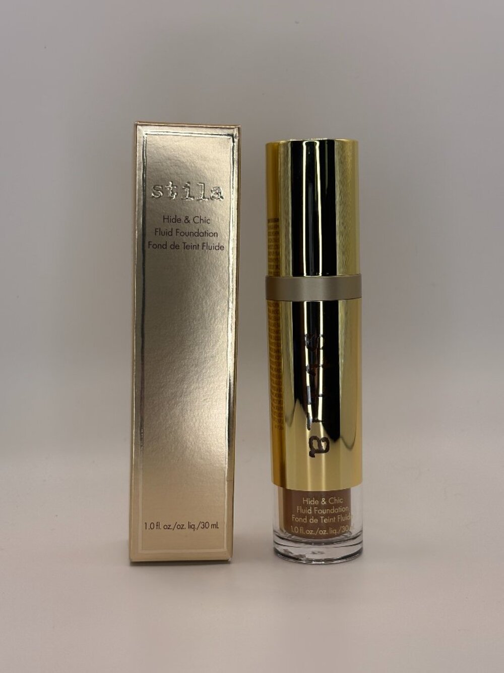 Stila Hide & Chic Fluid Foundation Tan/Deep 3 New In Box 1.0 oz